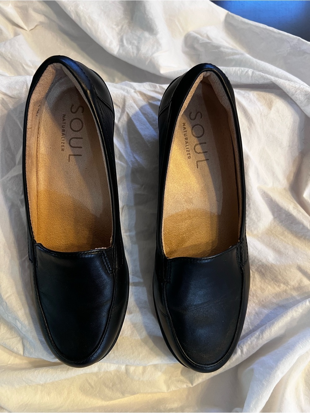 (NWOB) Naturalizer SOUL Black Leather Slip-On Loafers for Women